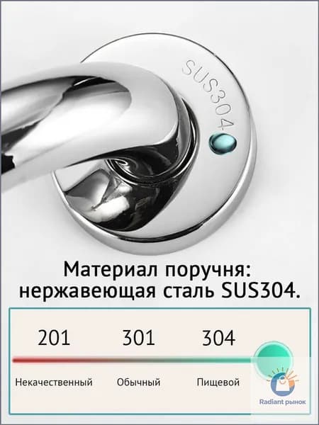 Поручень для ванной для пожилых и инвалидов настенный 30 см ручка