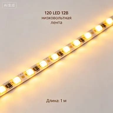 Светодиодная лента 12 Вт, IP20, Теплый белый, 1 шт