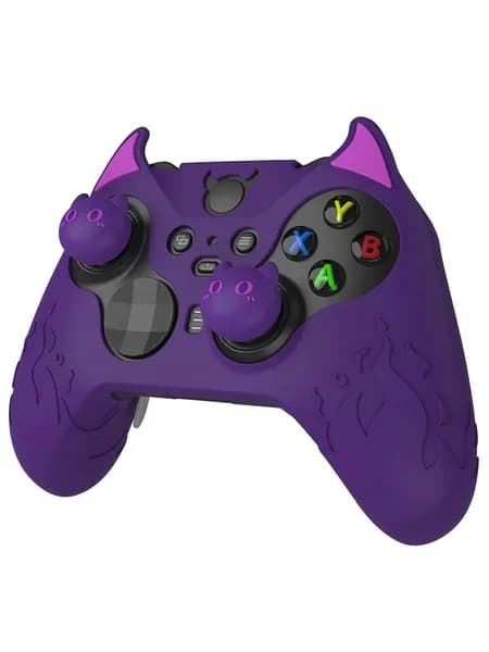 PlayVital Силиконовый чехол для геймпада Xbox Elite Series 2 с накладками на стики, милый демонический дизайн, противоскользящий Фиолетовый