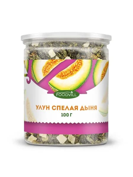 Чай УЛУН СПЕЛАЯ ДЫНЯ 100 гр, китайский чай зеленый листовой, заварной, с фруктами FOODVILL
