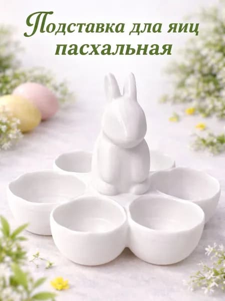 Пасхальная подставка для яиц с зайчиком