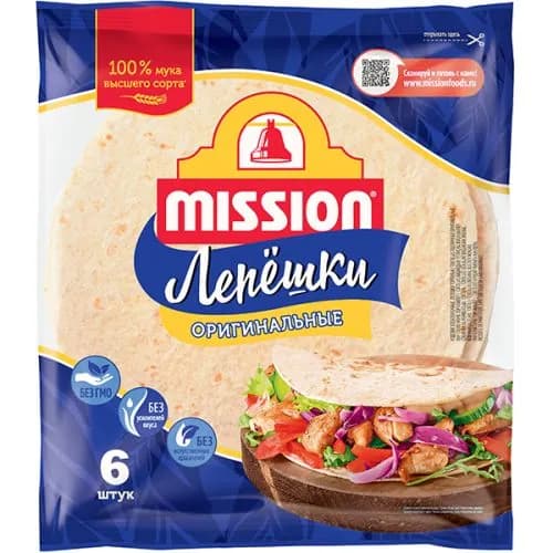 Mission/ Лепешки пшеничные "Оригинальные", 20 см, 6 шт, 250 г