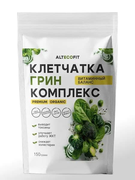 ALTECOFIT Клетчатка для похудения, псиллиум микрозелень, грин комплекс, 150 г