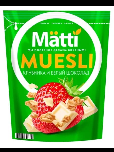 Мюсли Клубника и белый шоколад, 250 г