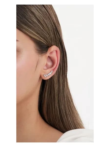 Серьги-клаймберы из серебра 925 с фианитом kari JEWELRY