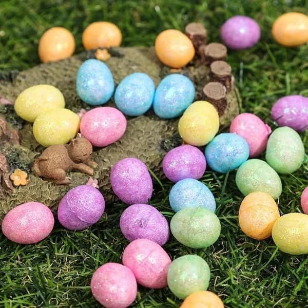 Мини пенопластовые пасхальные яйца, пасхальные украшения, многоцветные, 80 шт.