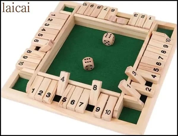Настольная игра "Закрой коробку" (Shut The Box) для развития математики у детей 4-7 лет