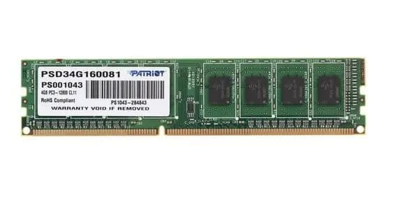 Patriot Memory Оперативная память Модуль оперативной памяти DDR3 Patriot Signature PSD34G160081 4Гб 1600MHz DDR3, 1600 МГц, 1 x 4 ГБ (PSD34G160081)