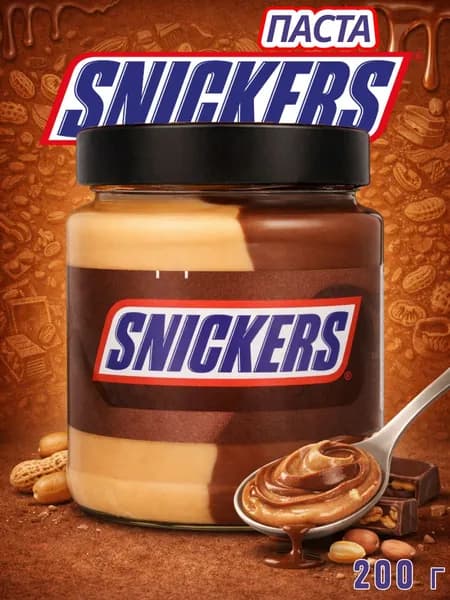 Шоколадная паста Snickers, Сникерс в банке