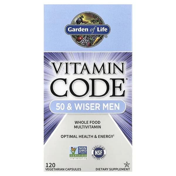 Garden of Life, Vitamin Code, Мультивитамины для мужчин от 50 лет и старше, 120 капсул