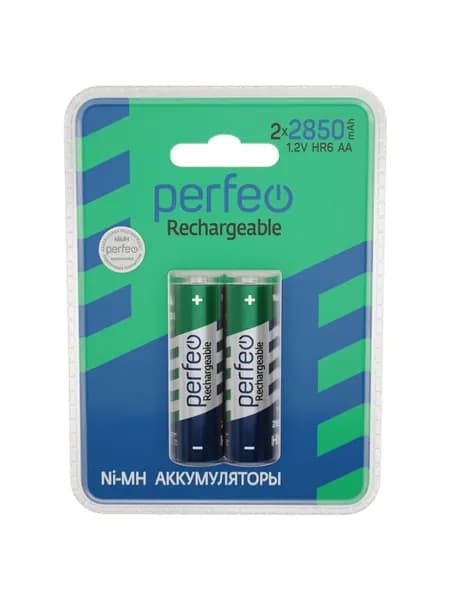 Perfeo Ni-Mh аккумуляторы HR6 AA 2850mAh на пластиковом блистере, 2шт, 1.2V