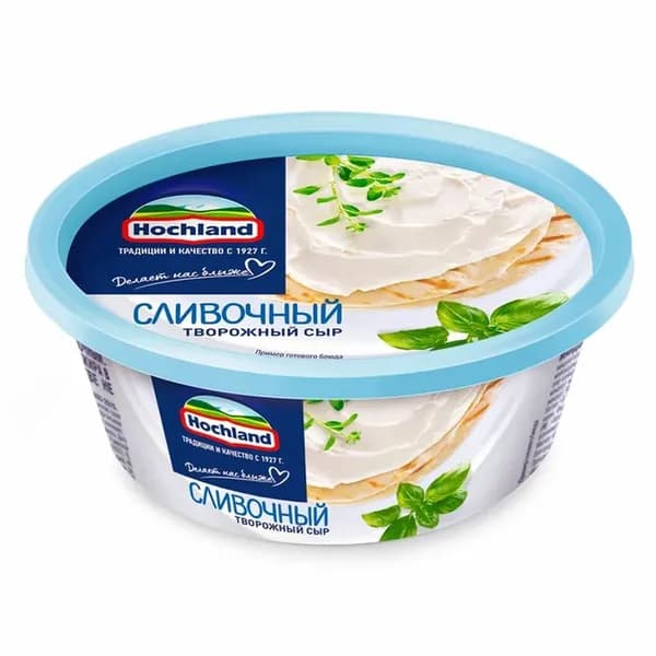Сыр творожный сливочный 140 г, Hoсhland, ванночка