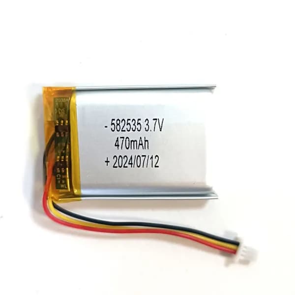 CARCAM М2 аккумулятор для видеорегистратора 3.7v 470mAh 3pin + разъем (фишка) коннектор на 3 провода (батарея на видеорегистратор универсальная)