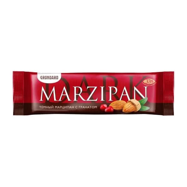 Тёмный батончик марципановый с гранатовой начинкой Grondard Marzipan 50г
