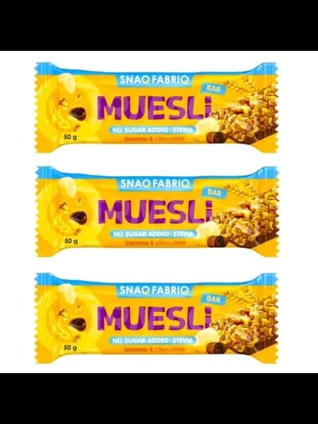 Батончик мюсли молочный шоколад, банан, 50 г, 3 шт