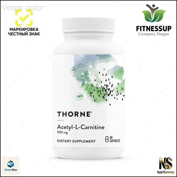 АцетилLкарнитин в премиум капсулах от Thorne Research, 60 штук