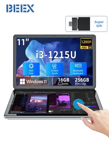 BEEX Ноутбук Ноутбук, Intel Core i3-1215U, RAM 16 ГБ, SSD 256 ГБ, Intel UHD Graphics, Windows Pro, серебристый, Русская раскладка