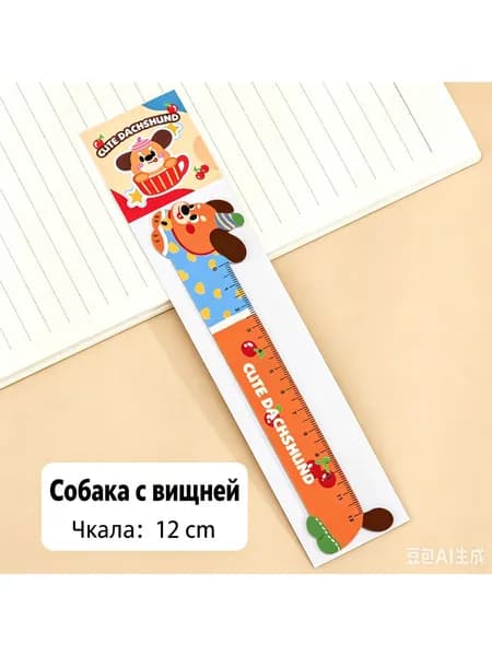 Детская линейка в виде таксы 12 см, мягкая канцелярская линейка для школы, милый дизайн с собачкой