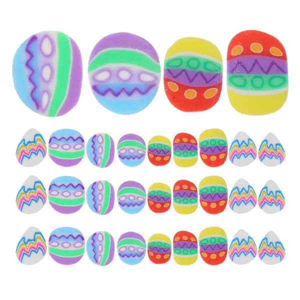 Набор мягких полимерных бусин пасхальные яйца, разноцветные, для создания бижутерии и хэндмейда, 10 упаковок