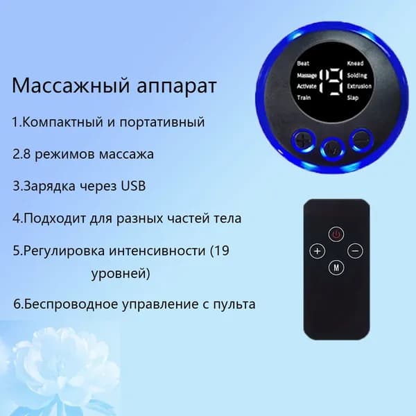 Массажер бабочка, миостимулятор-тренажер для шеи и плеч, спины, рук и ног, пяток, для пресса, живота и мышц, антицеллюлитный/ USB мини -EMS массажер для тела бабочка