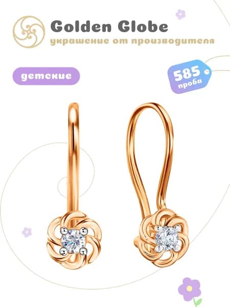 Серьги золотые детские