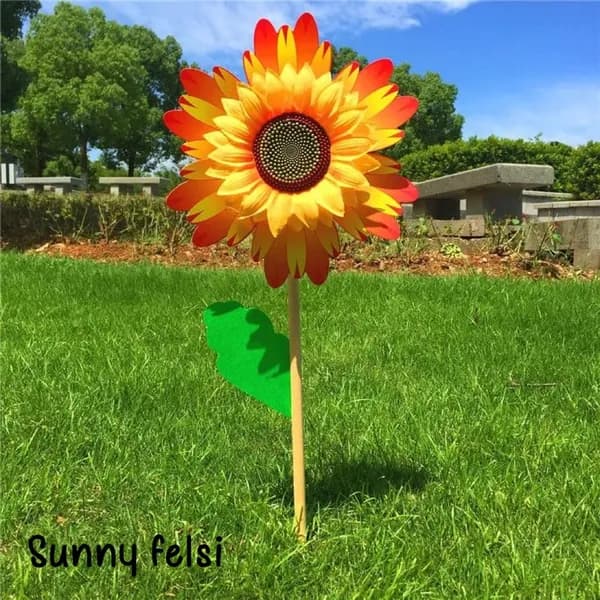 Красочная ветряная мельница подсолнечника,Sunny felsi