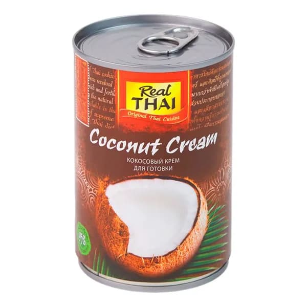 Растительный аналог сливок Real Thai кокосовый для взбивания пастеризованный 21% 400 мл