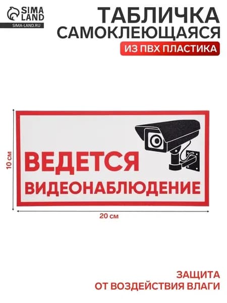 Информационная табличка "Видится видеонаблюдение" 200х100
