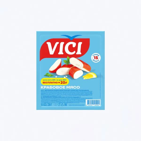 Крабовое мясо имитация 220 г, VICI