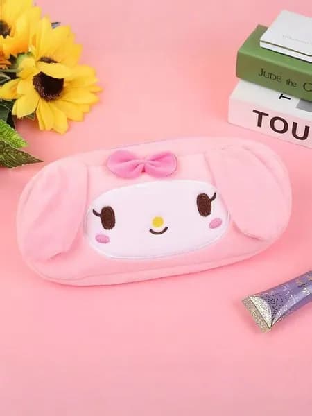 Чехол для ручек Sanrio (Куроми, Мелоди, Киннаморолл, Помпуррин) мягкий плюшевый, большой объем, школьный органайзер для девочек