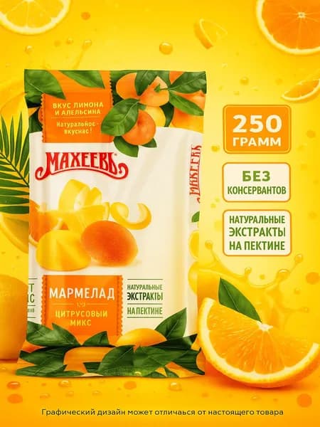 Мармелад МАХЕЕВЪ Цитрусовый микс, 250г