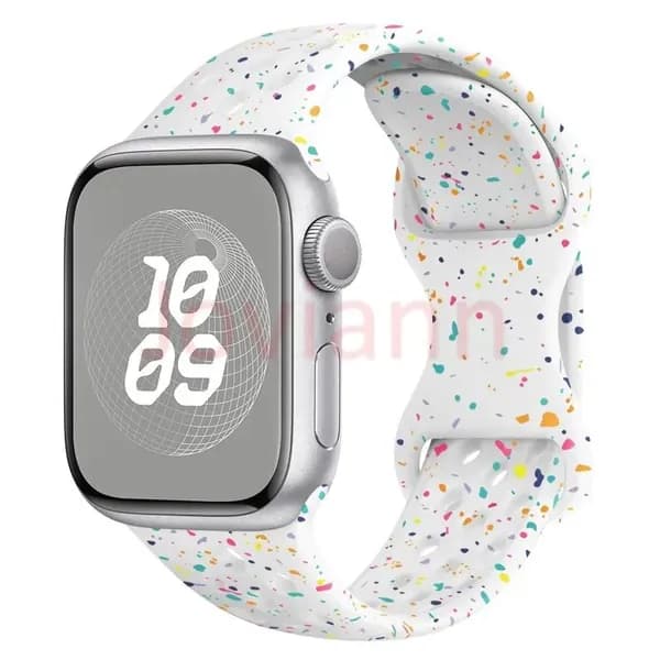 Силиконовый ремешок для Apple Watch Ultra 2 49мм 42мм 45мм 44мм 41мм, браслет с цветными частицами для iWatch Series 9 8 7 6 5 SE 4 3