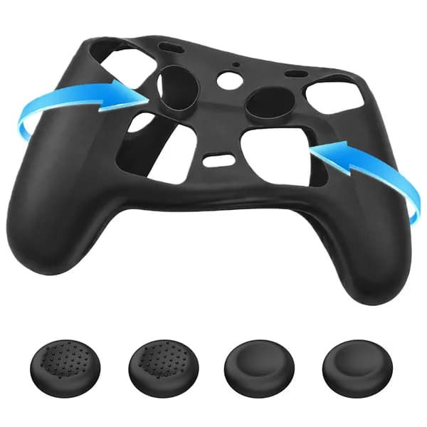 Силиконовый чехол для Steam Controller 2 (2026), чёрный, противоскользящий