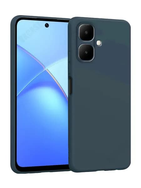 Силиконовый чехол для Infinix Smart 10 / Tecno Spark Go 2 ( Инфиникс Смарт 10 / Техно Спарк Го 2 ), soft touch с подкладкой из микрофибры, синий