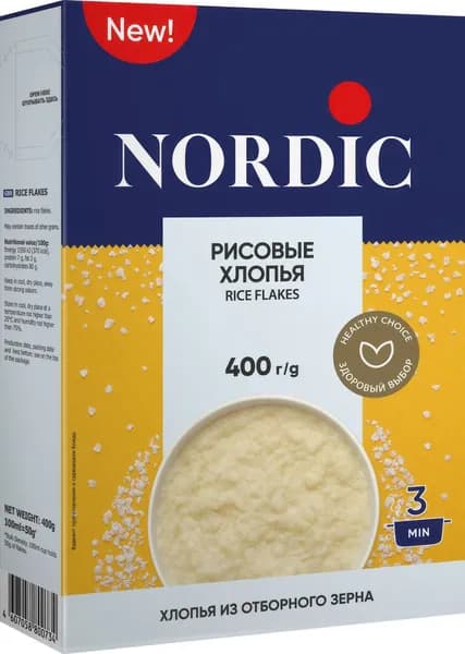 Хлопья рисовые Nordic 400 г