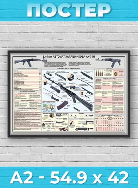 Постер "А2 - Автомат Калашникова АК-74М", 59.4 см х 42 см