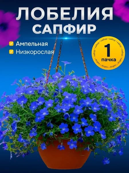 Семена Лобелия Сапфир ампельная