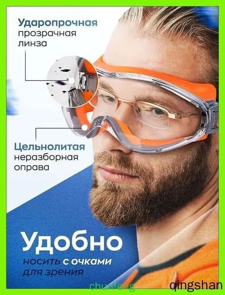 Очки защитные, цвет: Прозрачный, 1 шт.