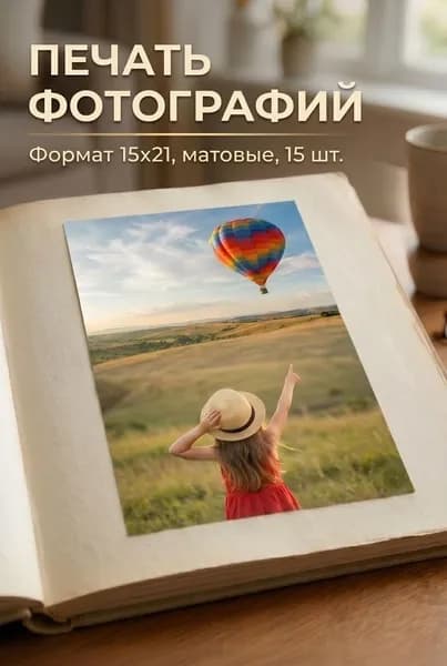 Печать фотографий 15х21, матовые, 15 шт.