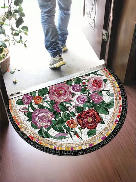Коврик придверный цветы 50x80 см
