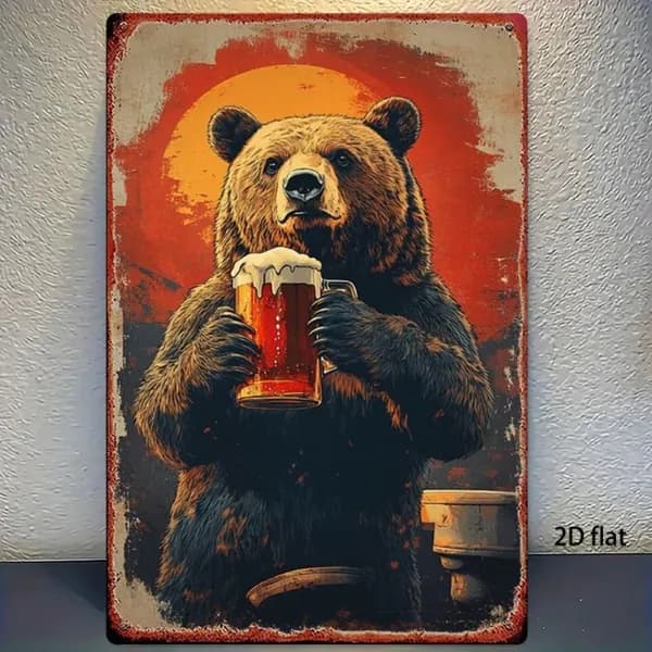 Пиво постер на стену, табличка металлическая 20x30cm
