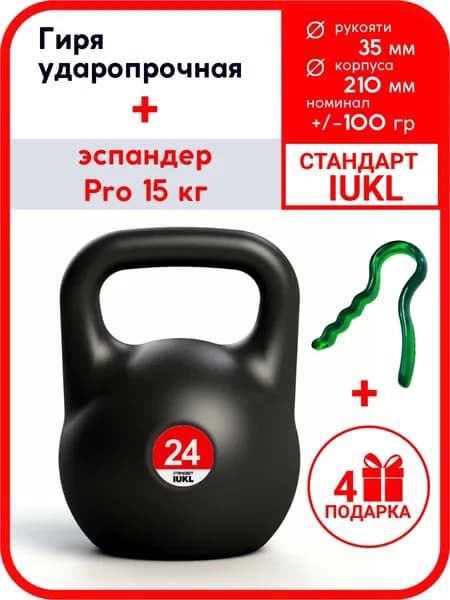 Гиря LECO 24 кг IUKL с эспандером