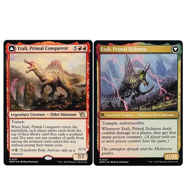 Кастомные прокси-карты Magic The Gathering, карты без фойла, выгодные скидочные цены Etali, Primal Conqueror/Etali, Primal Sickness MOM #137