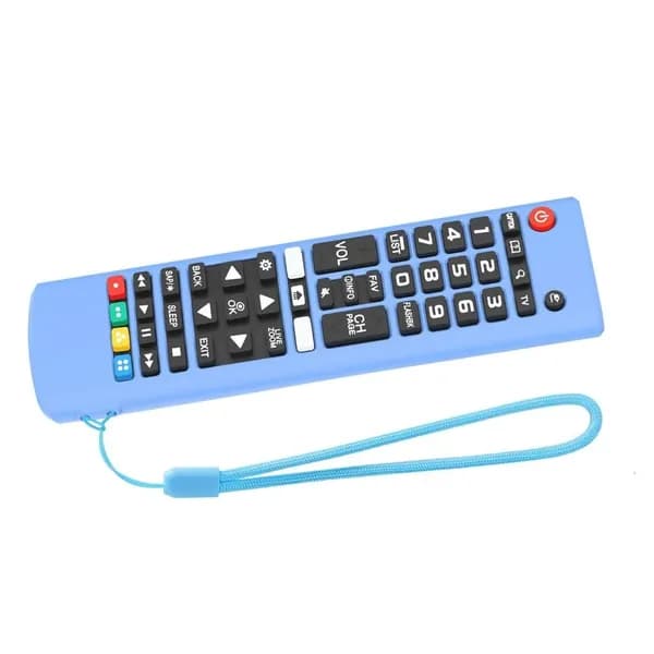 Чехол силиконовый для пульта AKB75095307/AKB75375604/AKB74915305, светящийся синий