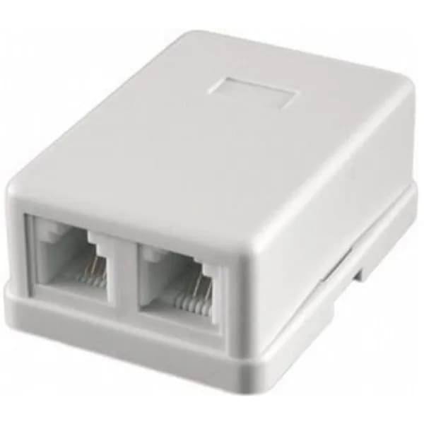 Gembird TA-102 Розетка телефонная RJ-11 6P4C внешняя 2 порта, белая