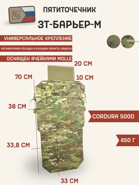 Пятиточечник раскладной ЗТ-Барьер-М с возможностью установки внутрь арамидных экранов ССО