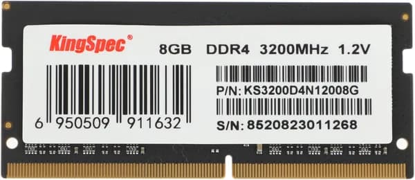 KingSpec Оперативная память KS3200D4N12008G DDR4, 3200 МГц, 1 x 8 ГБ (KS3200D4N12008G)