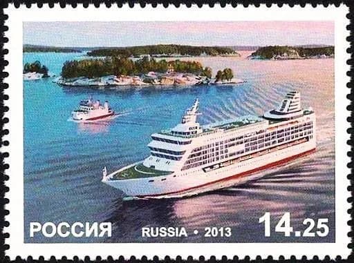 Россия, 2013. (1720) Корабли, совместный выпуск РФ - Аландские о-ва,