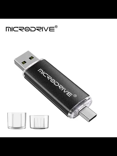 MicroDrive 2-в-1 USB-C флешка 64 ГБ, черная