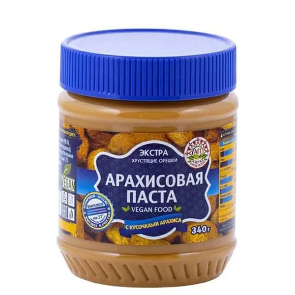 Паста арахисовая с кусочками арахиса Кранчи, 340 г